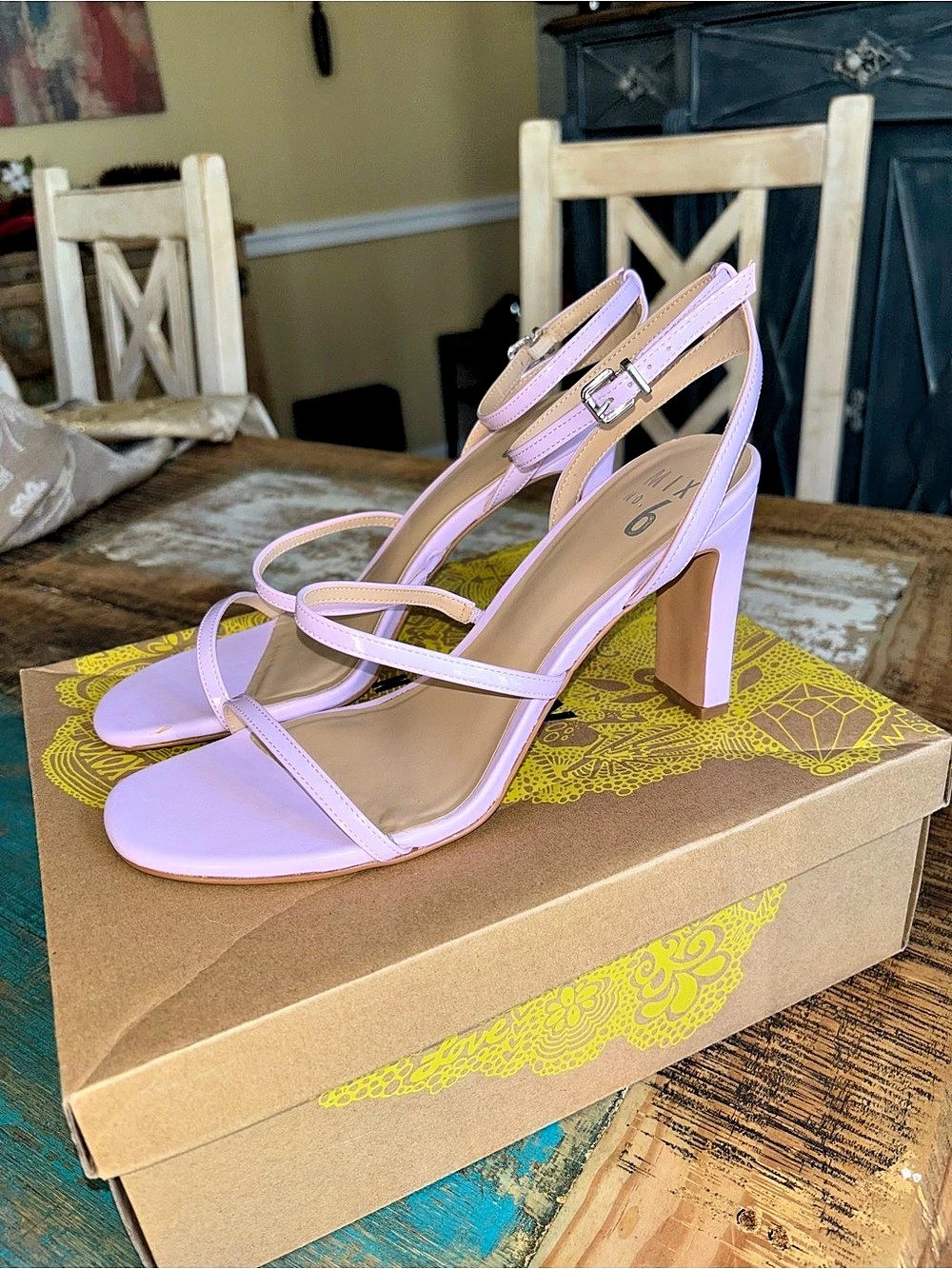 Mix No. 6 Strappy Heels in Lavender Lilac